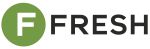 FRESH logo with green circle and white “F” followed by bold black text on a pure white background.