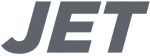 JET logo in bold dark gray italic letters on a pure white background.
